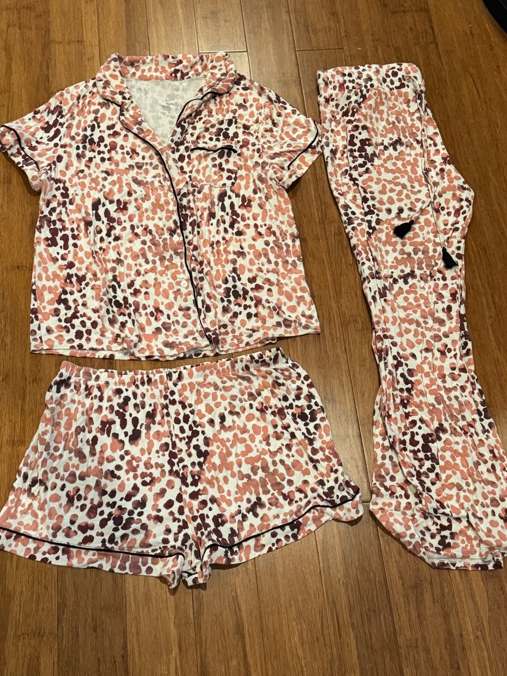 stars above Pink Animal Print Pajama Set